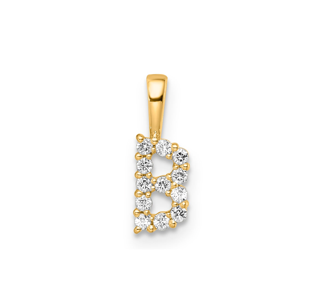 Ingrid Yellow Gold and Diamond Initial Pendants