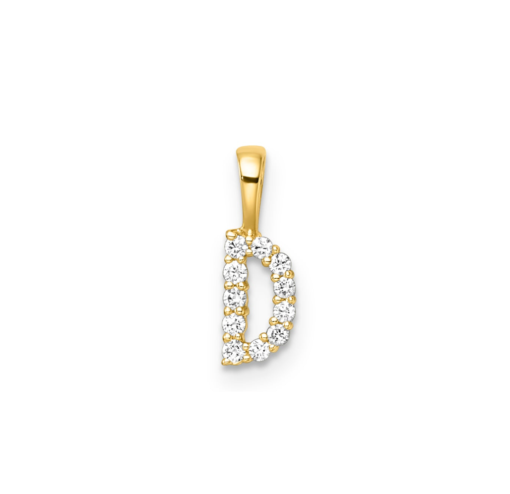 Ingrid Yellow Gold and Diamond Initial Pendants