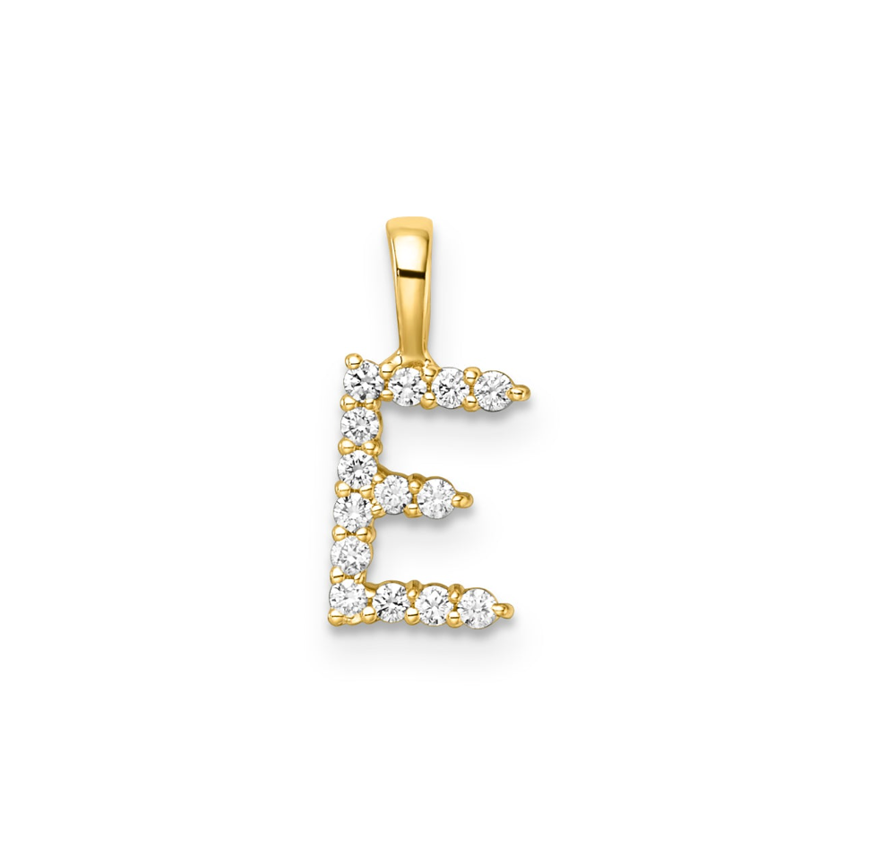 Ingrid Yellow Gold and Diamond Initial Pendants