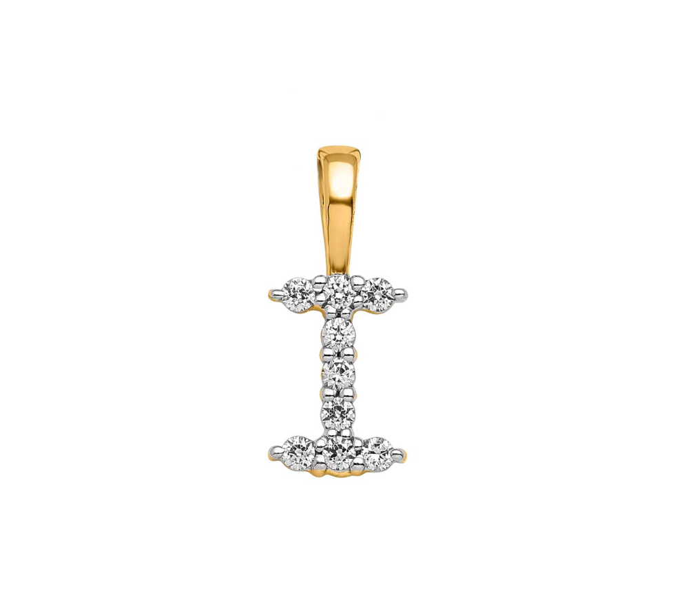Ingrid Yellow Gold and Diamond Initial Pendants