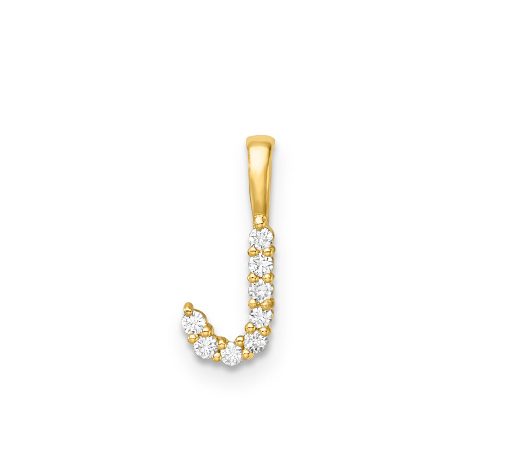 Ingrid Yellow Gold and Diamond Initial Pendants