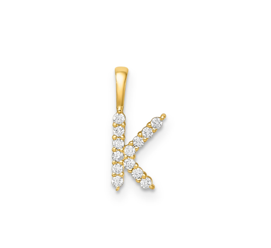 Ingrid Yellow Gold and Diamond Initial Pendants