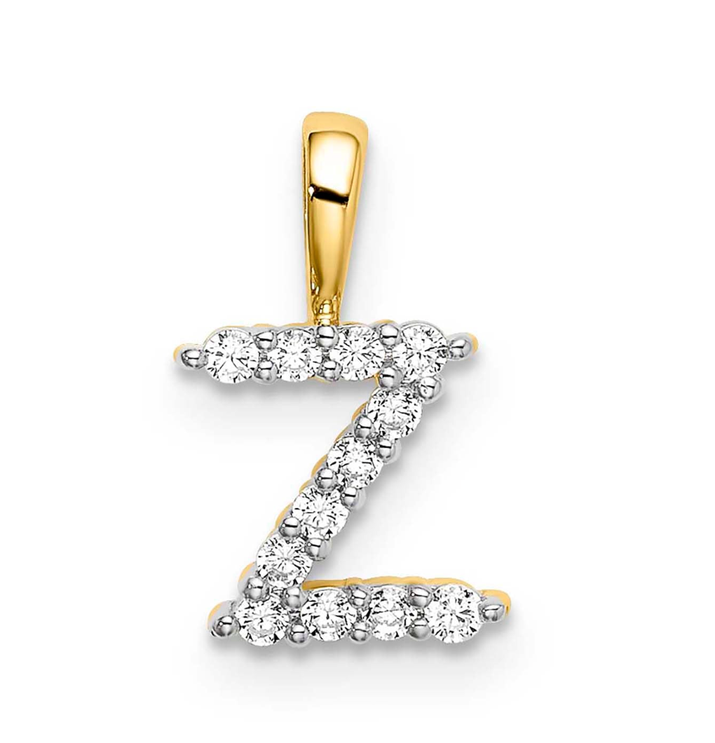 Ingrid Yellow Gold and Diamond Initial Pendants