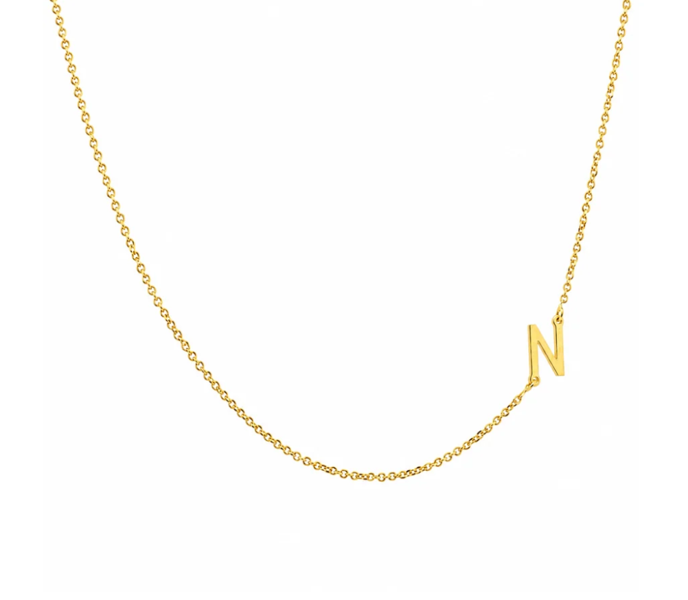 Antonia Solid Gold Initial Necklace 40-45cm