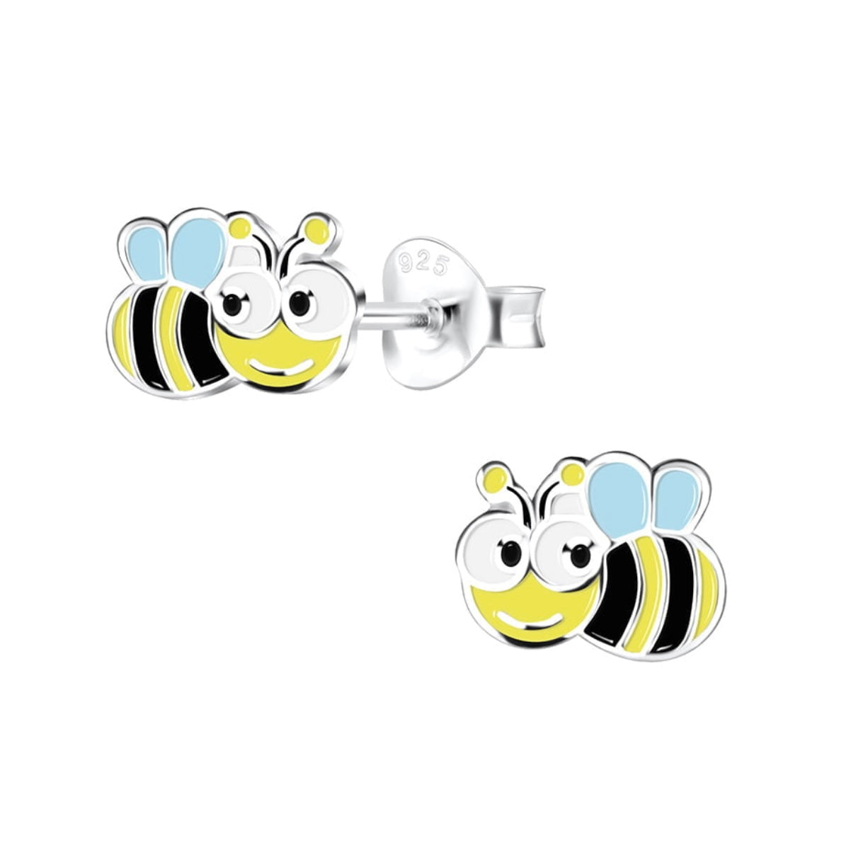 Betty Bee Sterling Silver and Enamel Stud Earrings - Caesar Loves Ava