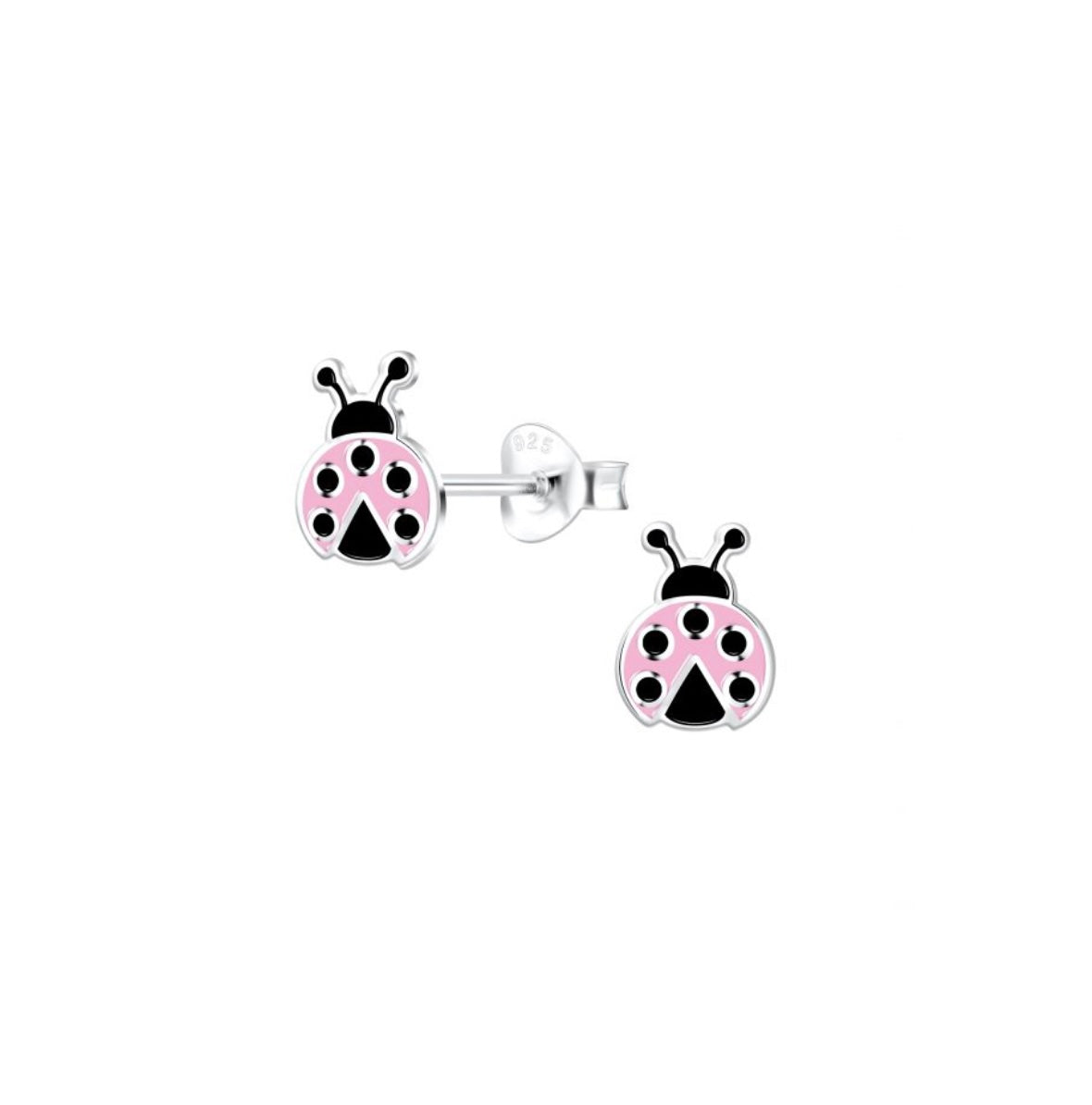 Laura Sterling Silver and Enamel Lady Beetle Studs - Caesar Loves Ava