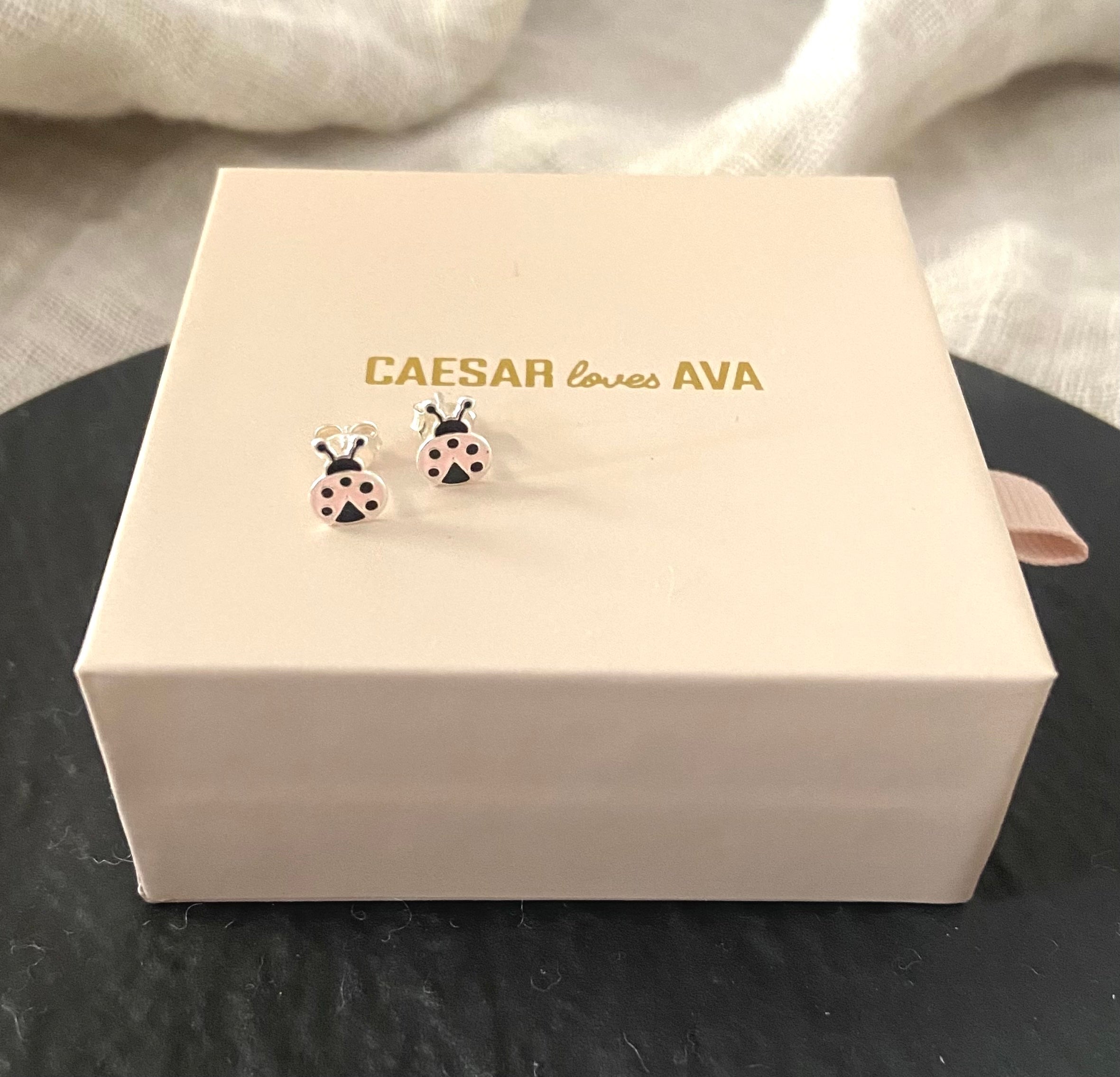 Laura Sterling Silver and Enamel Lady Beetle Studs - Caesar Loves Ava