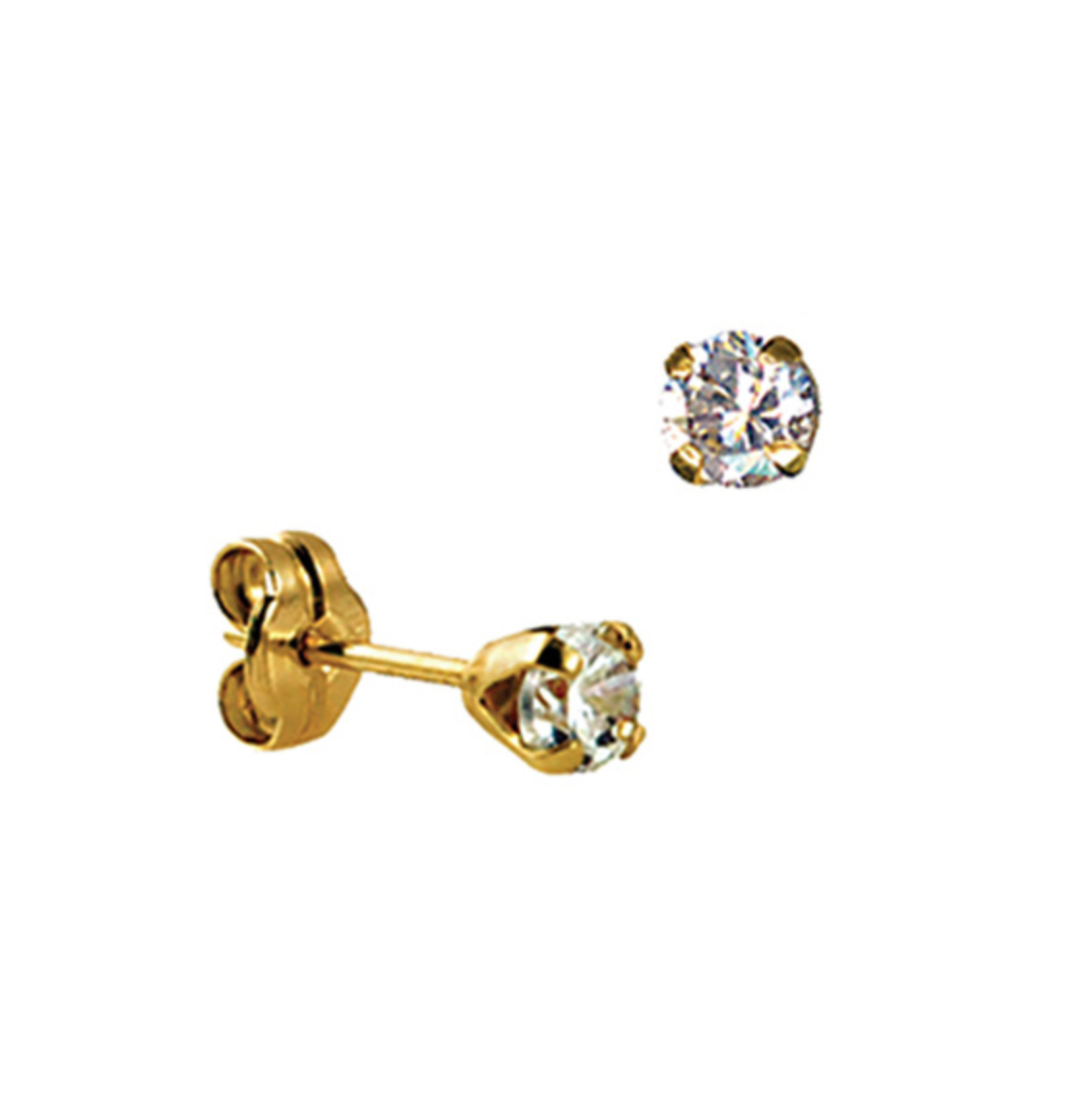 4mm Solid Yellow Gold Birthstone Studs - Caesar Loves Ava