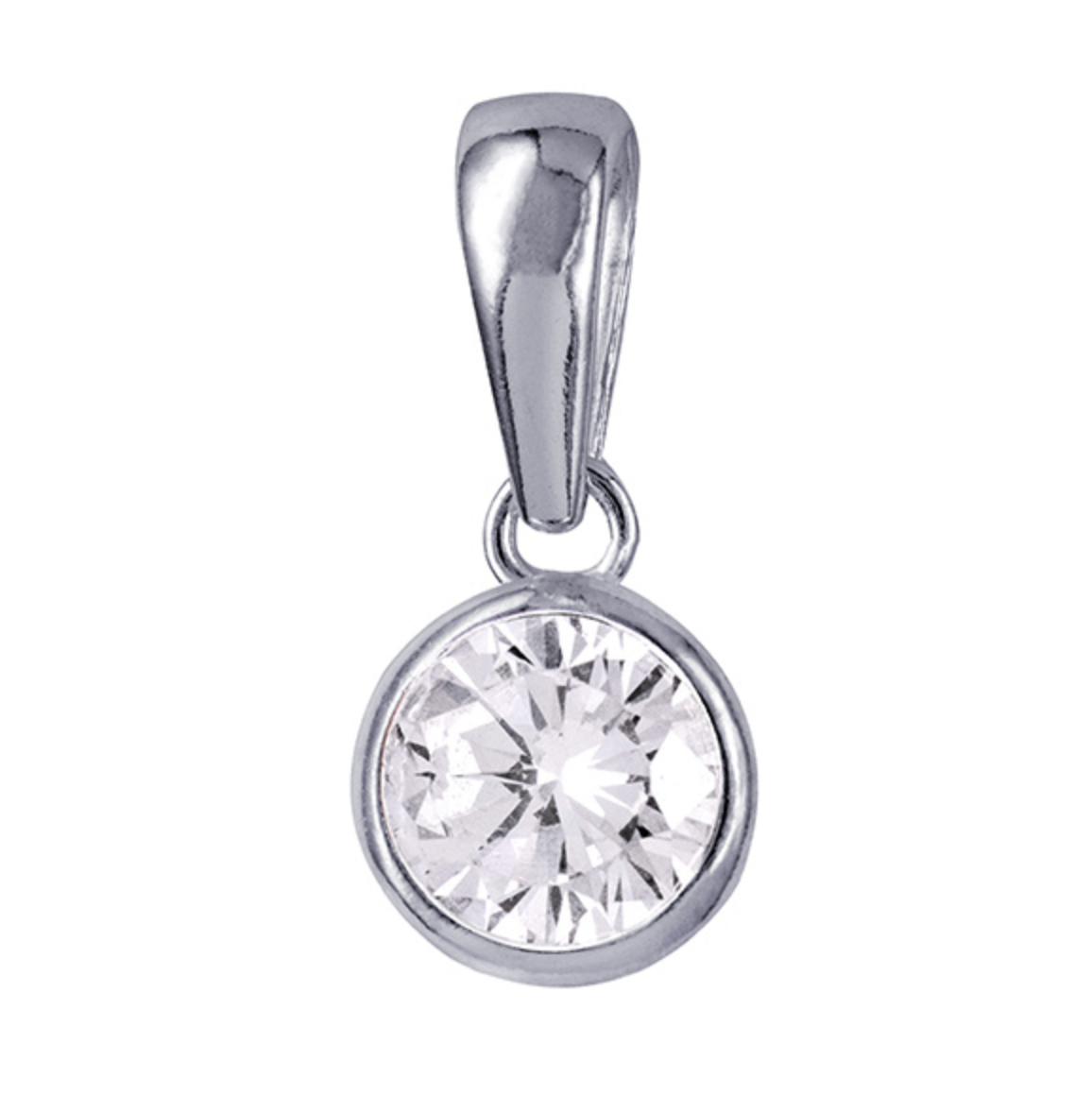 Sterling Silver Bezel Set 4mm Birthstone Pendant - Caesar Loves Ava