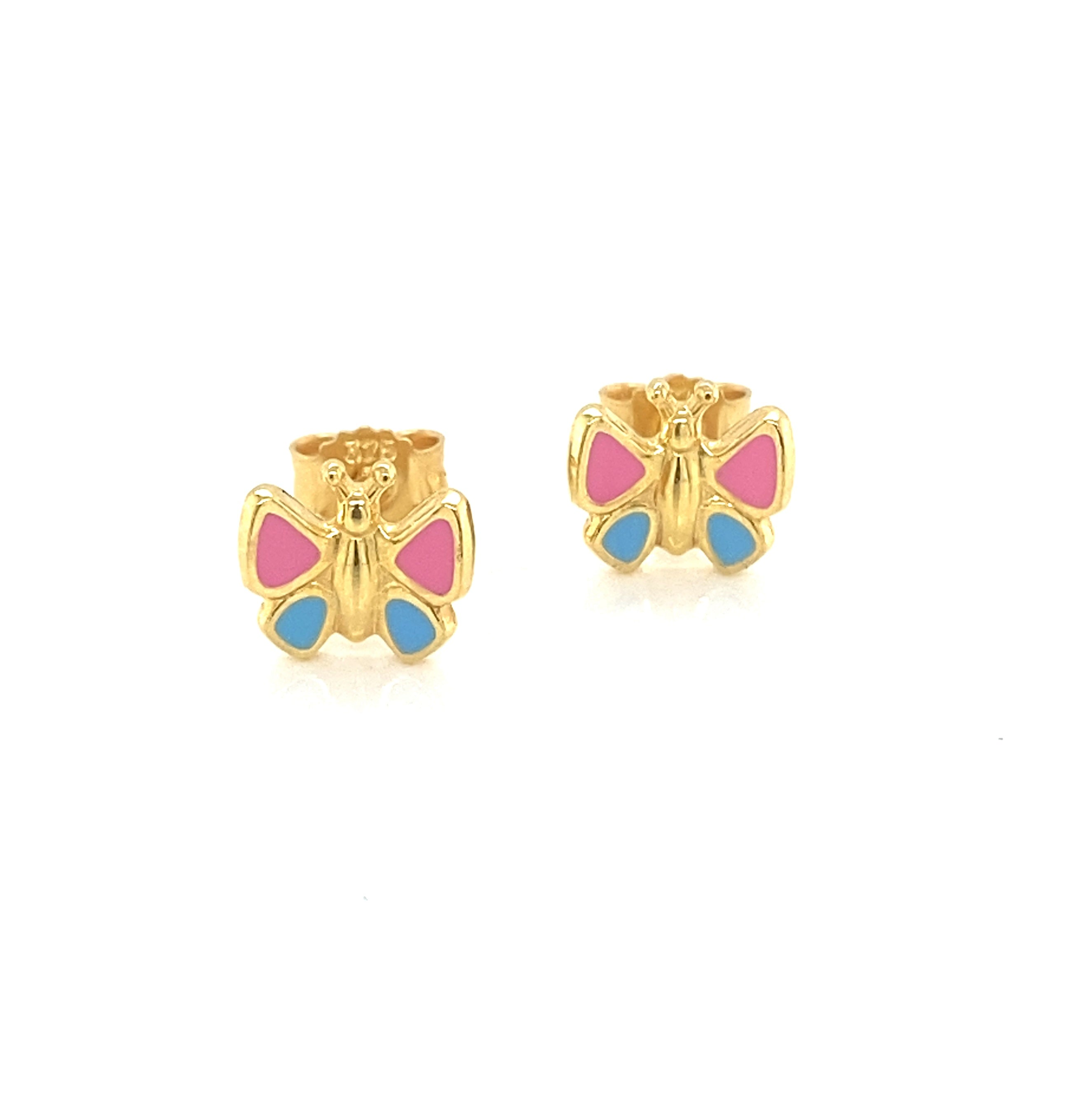 Becca Solid Gold Enamel Butterfly Studs - Caesar Loves Ava