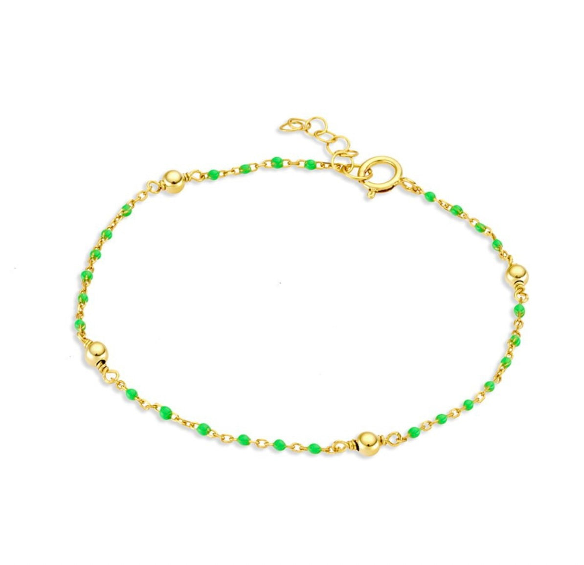 Zabelle Gold Plated Silver and Enamel Beaded Bracelet - Caesar Loves Ava