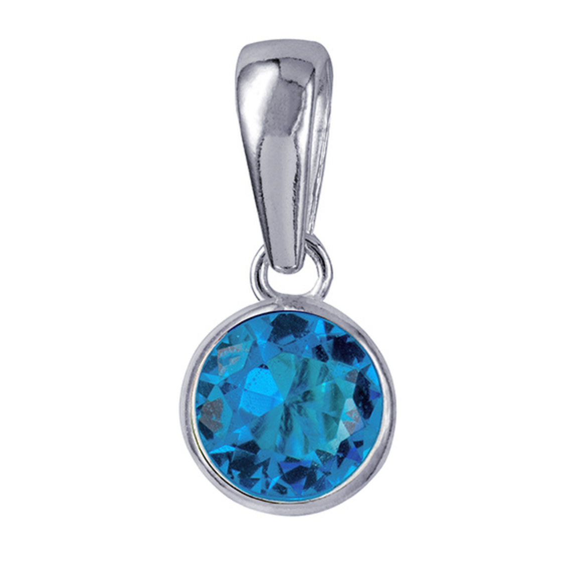 Sterling Silver Bezel Set 4mm Birthstone Pendant - Caesar Loves Ava