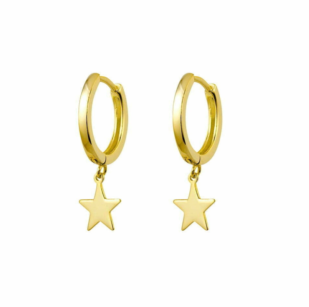 Celeste Sterling Silver and Gold Plated Silver Star Charm Drop Earrings - Caesar Loves Ava