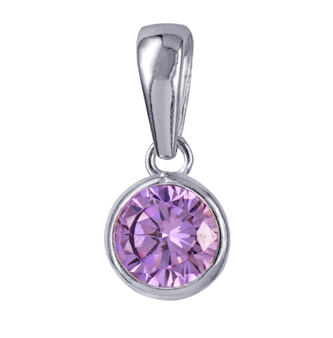 Sterling Silver Bezel Set 4mm Birthstone Pendant - Caesar Loves Ava