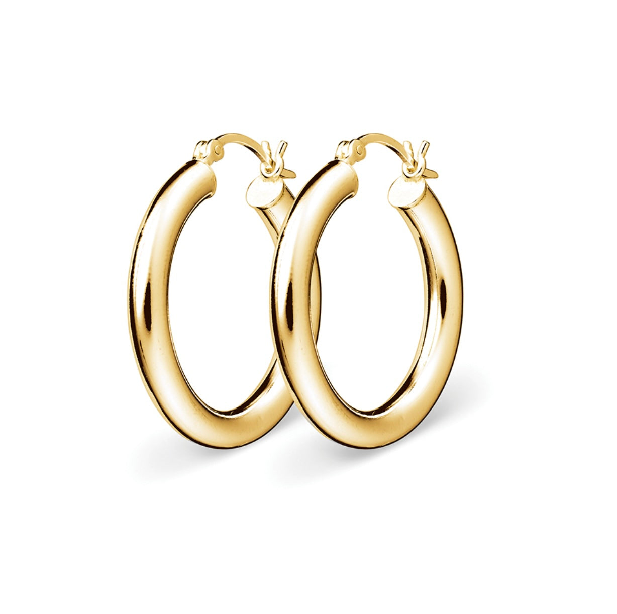 Marnie Gold Plated Silver Tube Hoop Earrings - Caesar Loves Ava