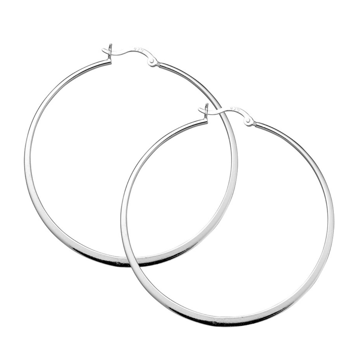 Hattie Sterling Silver Thin Hoop Earrings - Caesar Loves Ava