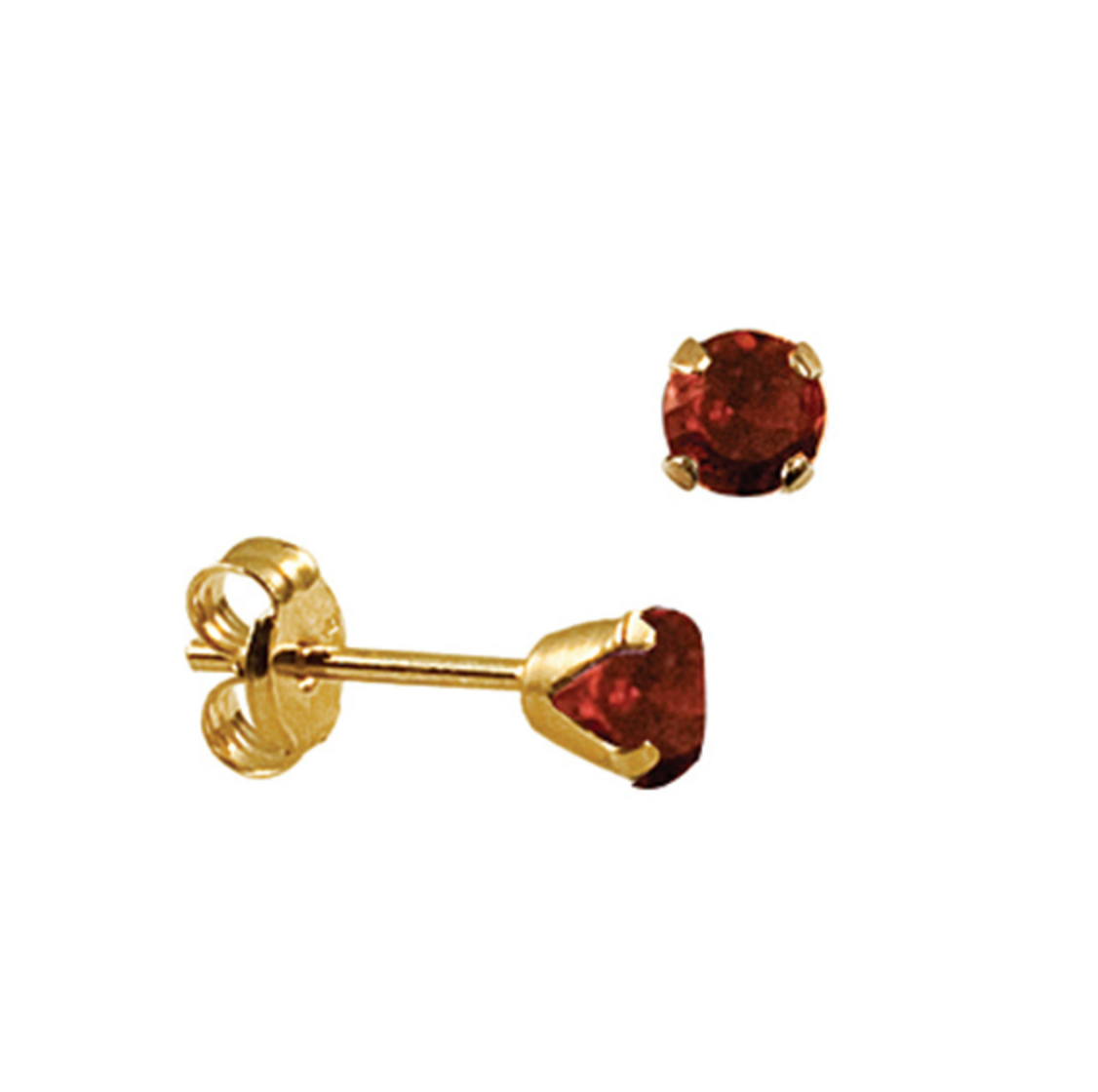 4mm Solid Yellow Gold Birthstone Studs - Caesar Loves Ava