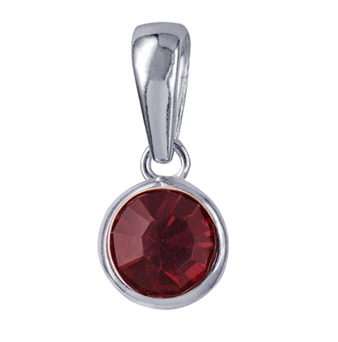 Sterling Silver Bezel Set 4mm Birthstone Pendant - Caesar Loves Ava