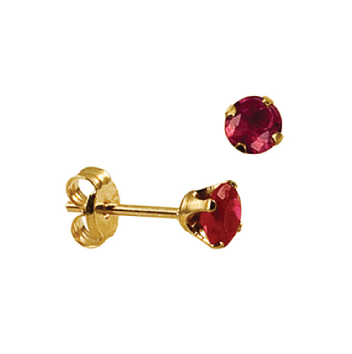 4mm Solid Yellow Gold Birthstone Studs - Caesar Loves Ava
