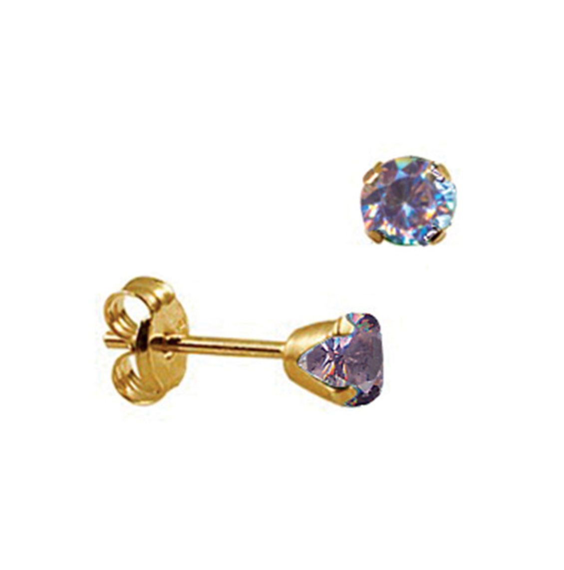 4mm Solid Yellow Gold Birthstone Studs - Caesar Loves Ava
