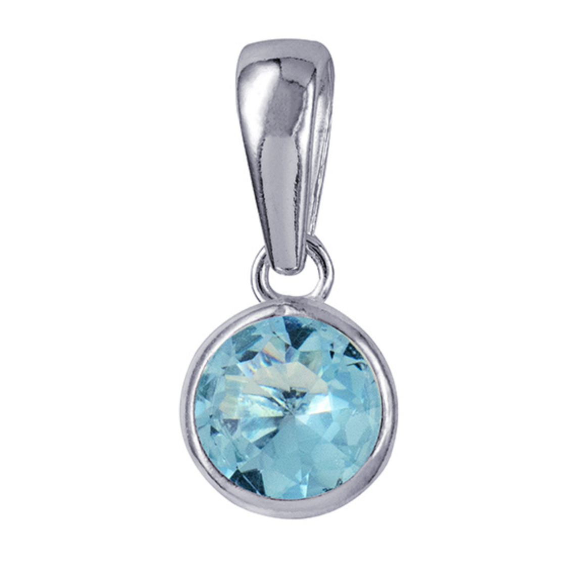 Sterling Silver Bezel Set 4mm Birthstone Pendant - Caesar Loves Ava