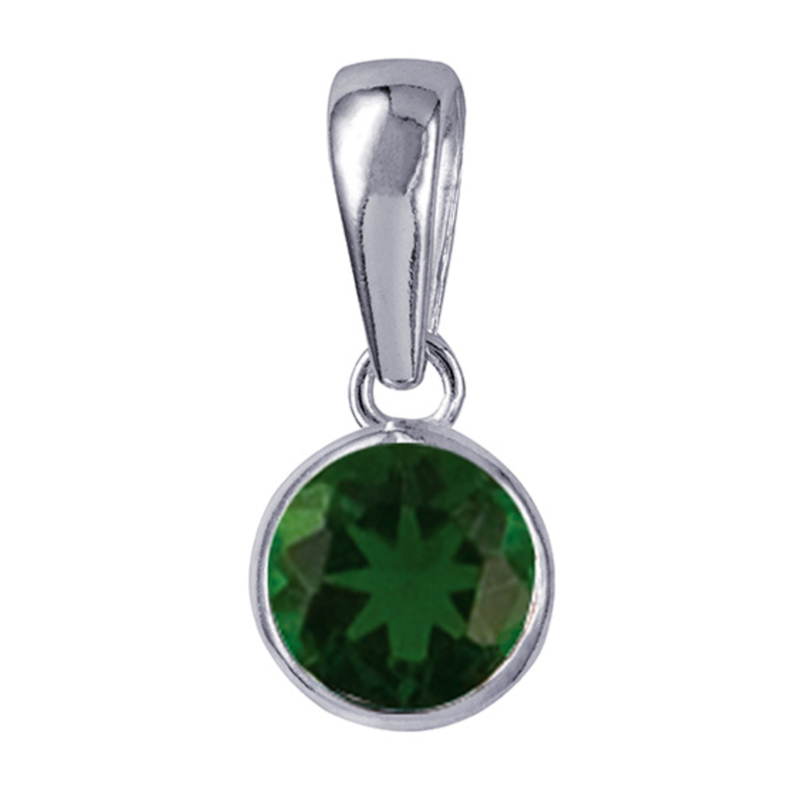 Sterling Silver Bezel Set 4mm Birthstone Pendant - Caesar Loves Ava