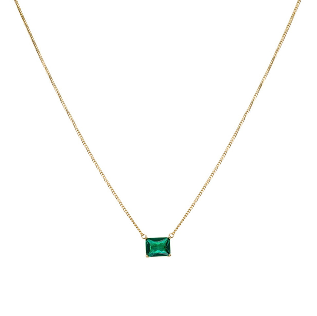 Emmie Sterling Silver and Gold Plated Silver Floating Stone Necklace - Caesar Loves Ava
