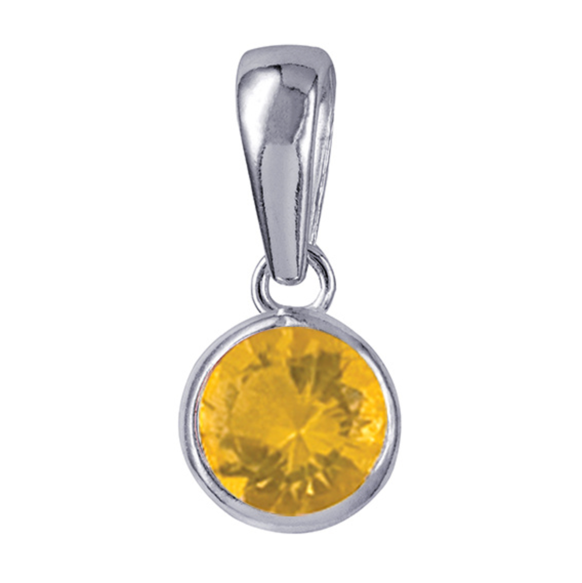 Sterling Silver Bezel Set 4mm Birthstone Pendant - Caesar Loves Ava