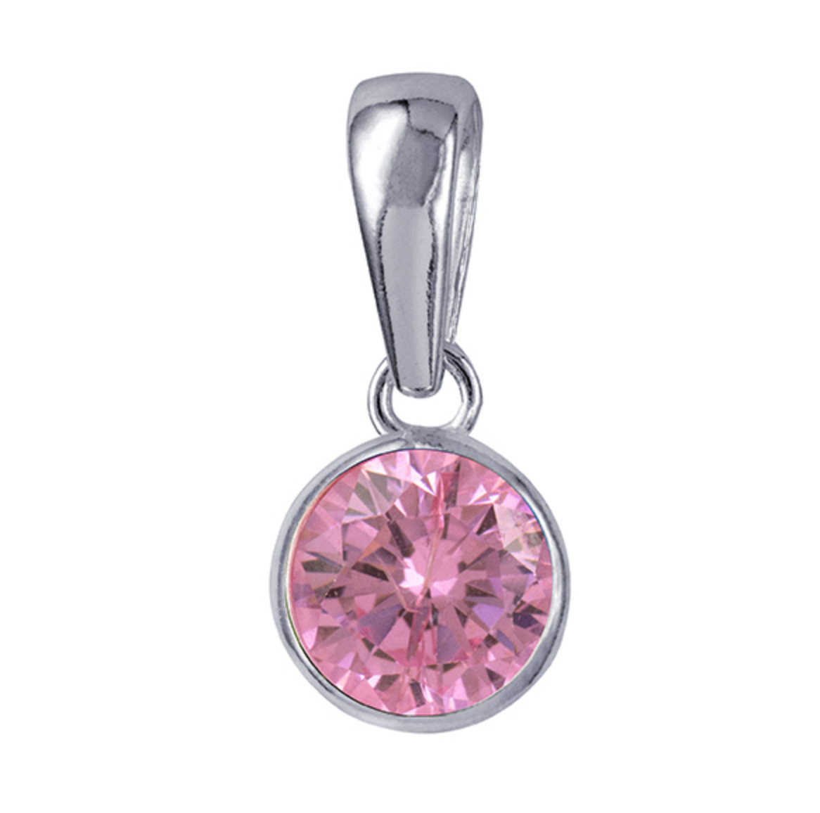 Sterling Silver Bezel Set 4mm Birthstone Pendant - Caesar Loves Ava