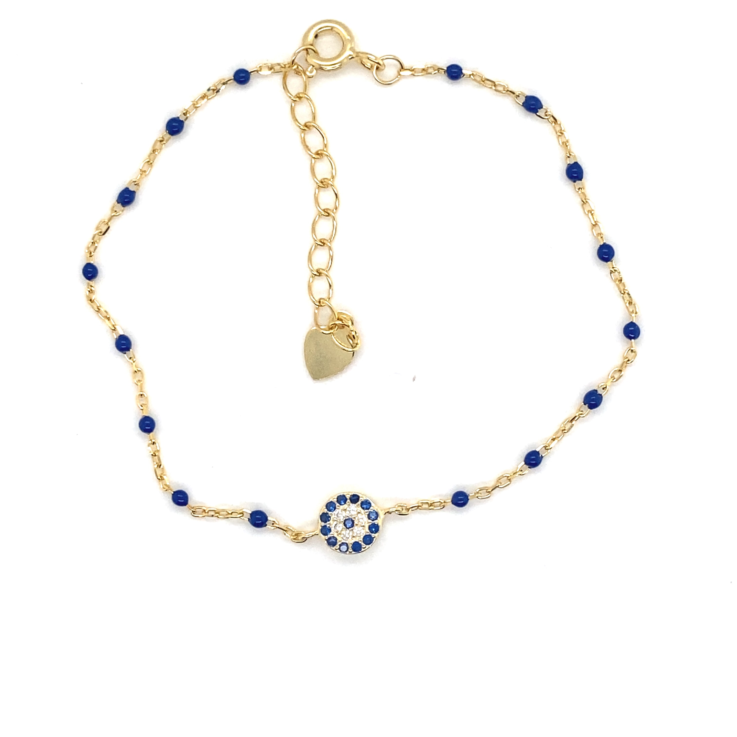 Benita Gold Plated Sterling Silver and Enamel Evil Eye Bracelet - Caesar Loves Ava