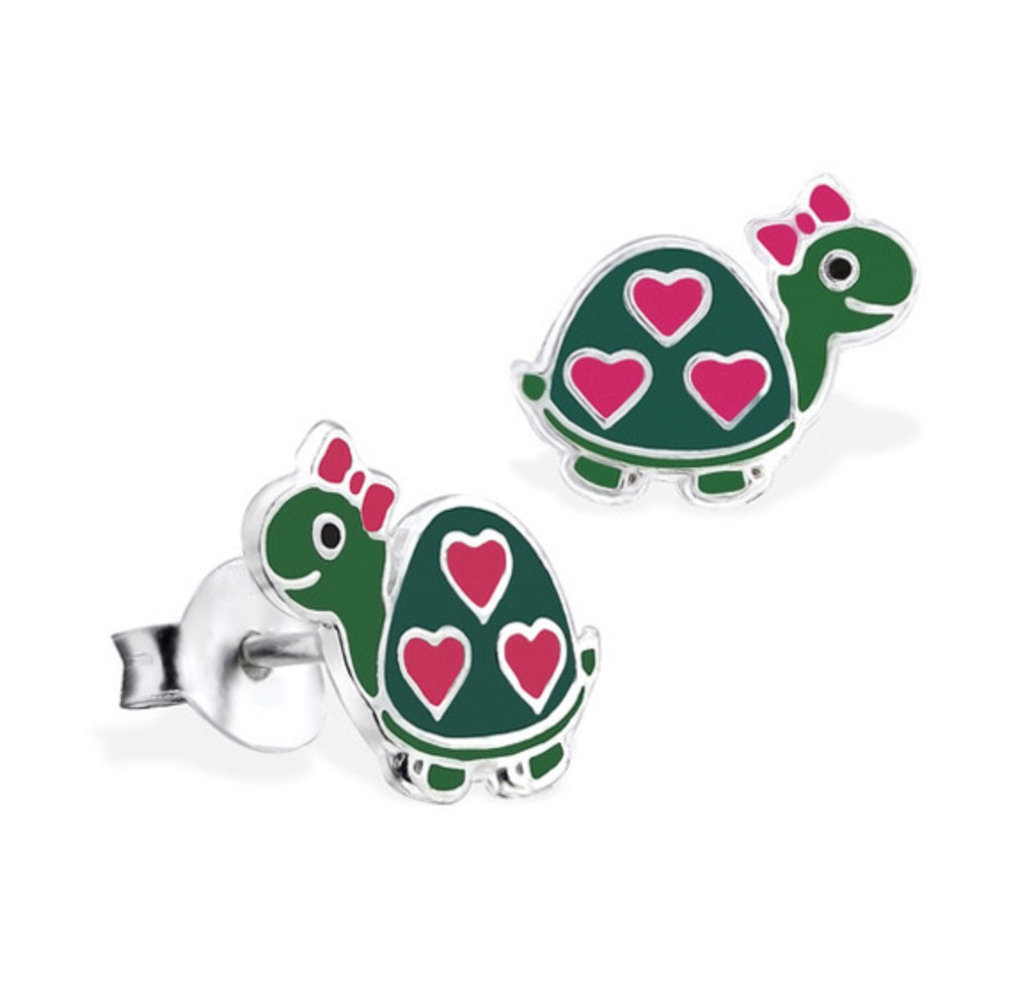 Tamara Sterling Silver and Enamel Smiling Turtle Studs - Caesar Loves Ava