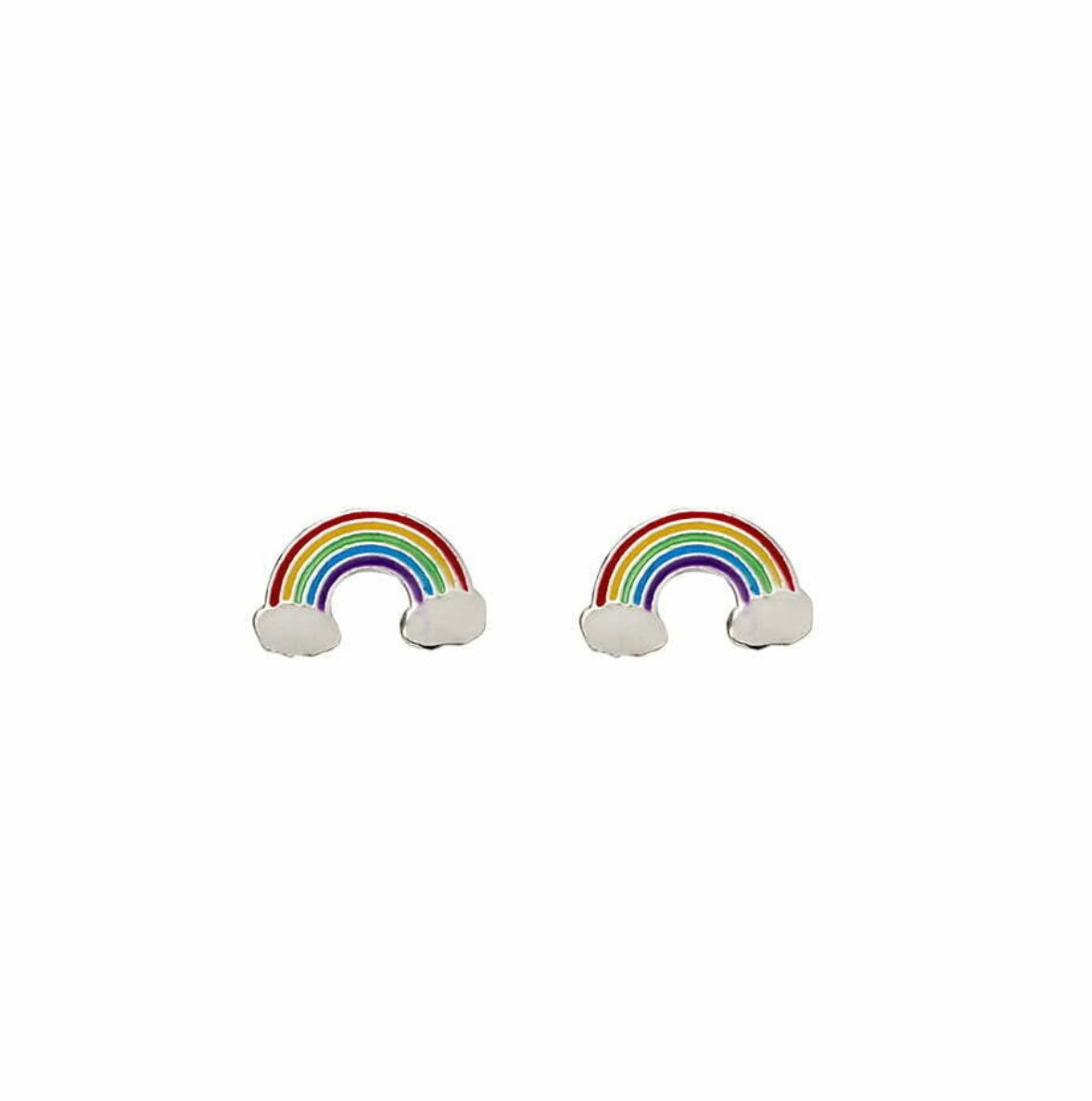 Rhianna Sterling Silver and Enamel Rainbow Studs - Caesar Loves Ava