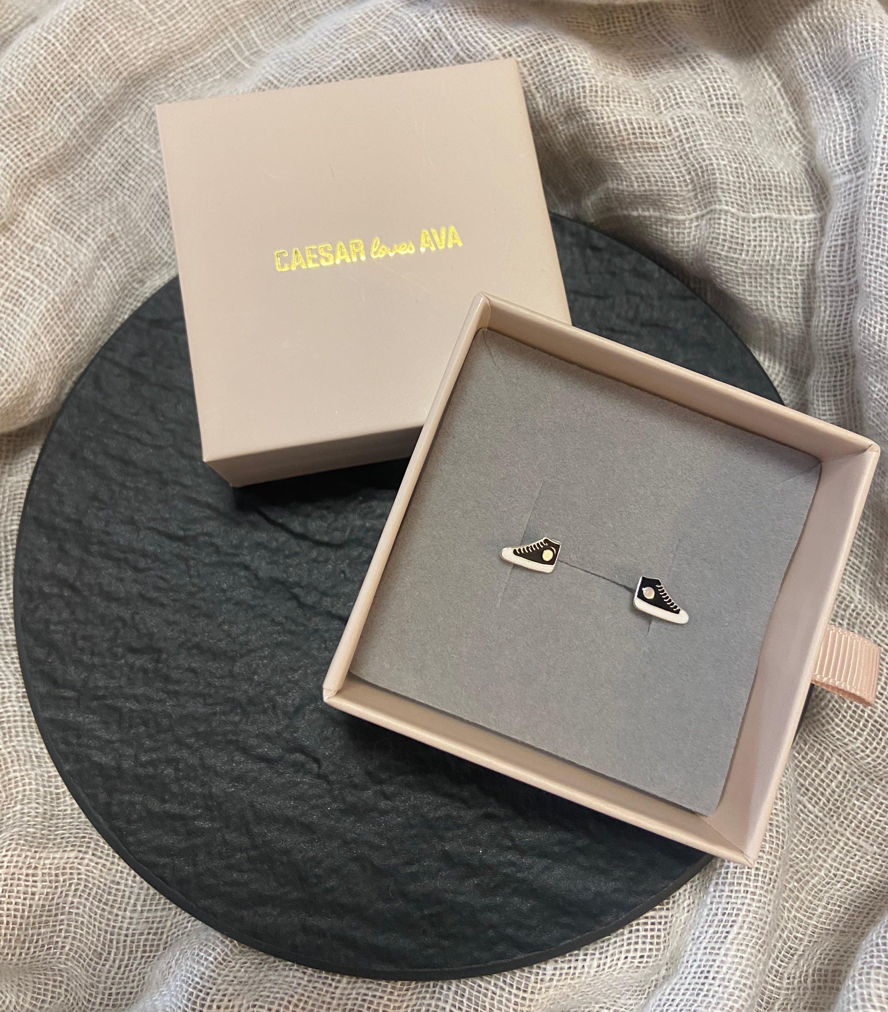 Connie Sterling Silver and Enamel "Converse" Studs - Caesar Loves Ava