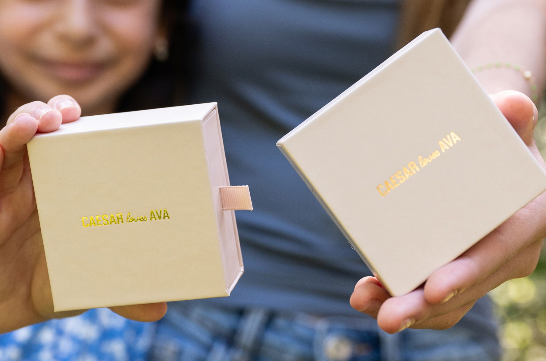 Leora Solid Gold Bubble Bar Studs