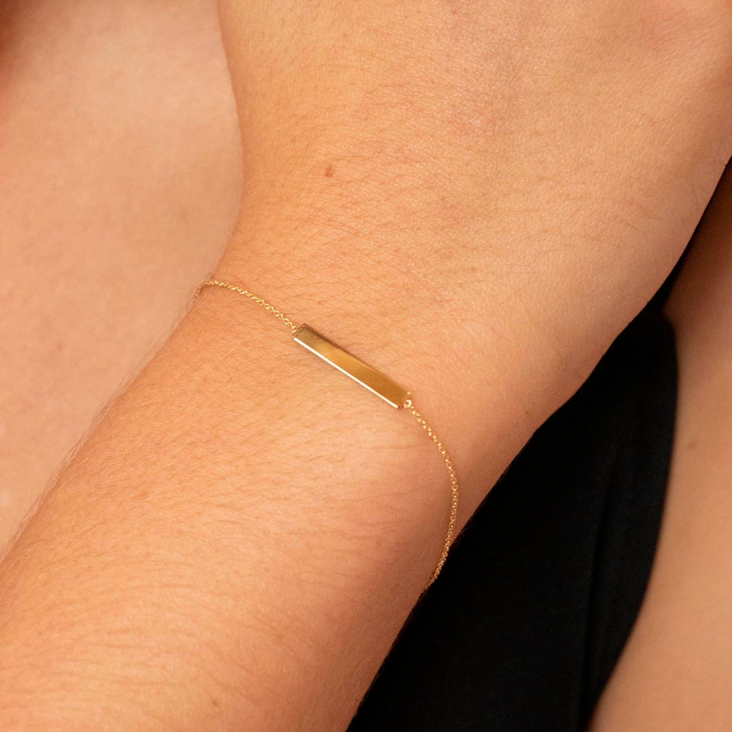 Saskia Solid Gold Bar Bracelet - Caesar Loves Ava