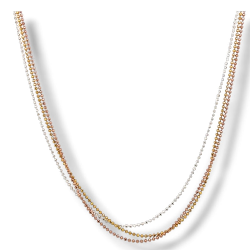 Isla Three Colour Sterling Silver Ball Chain - Caesar Loves Ava