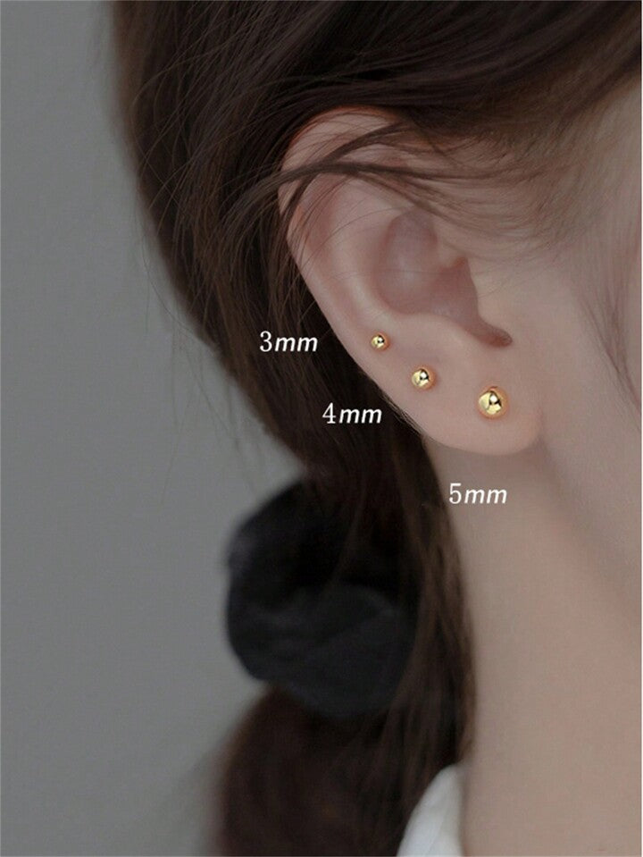 3mm Ball Studs - Solid Gold and Sterling Silver - Caesar Loves Ava