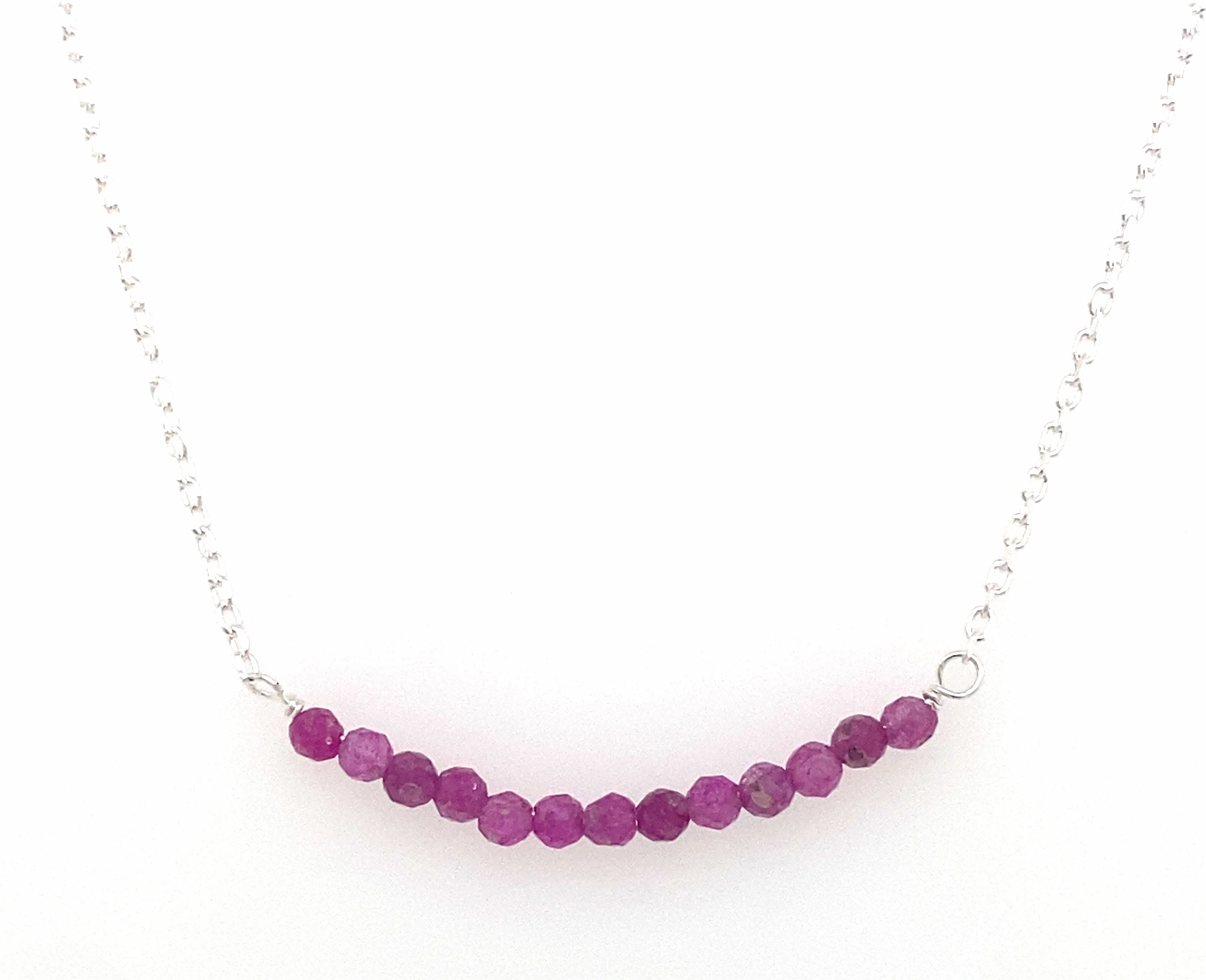 Kristine Sterling Silver Gemstone Bar Necklace - Caesar Loves Ava