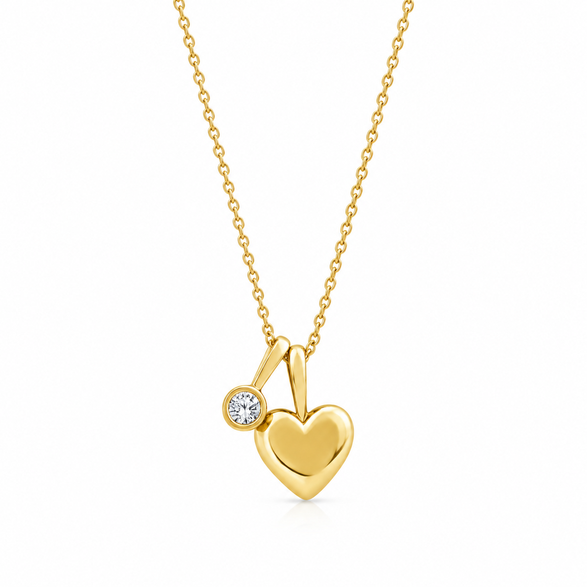 Prima Gold Vermeil Heart and Diamond* Necklace