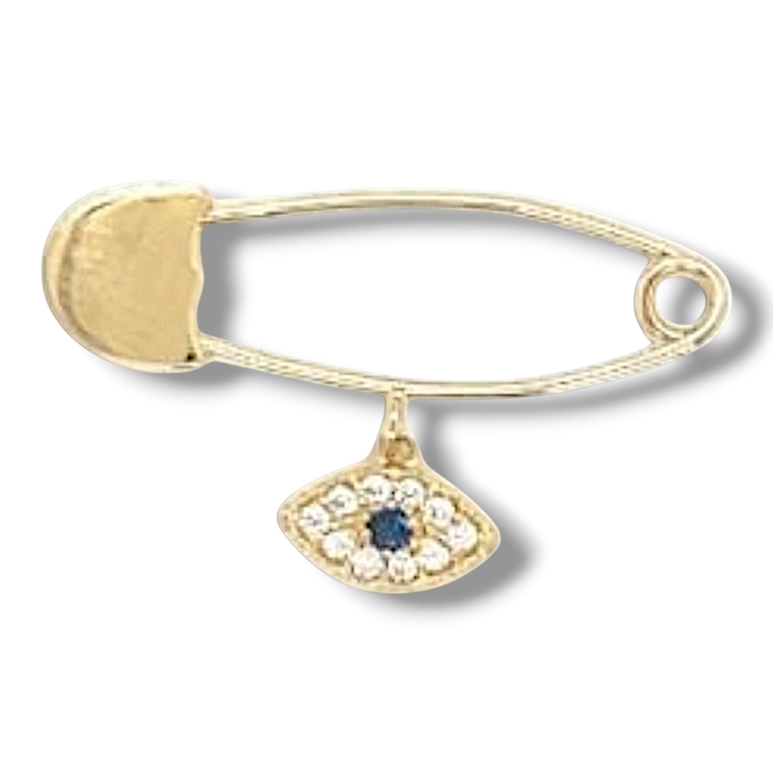 Seb solid gold and cubic zirconia evil eye baby charm - Caesar Loves Ava