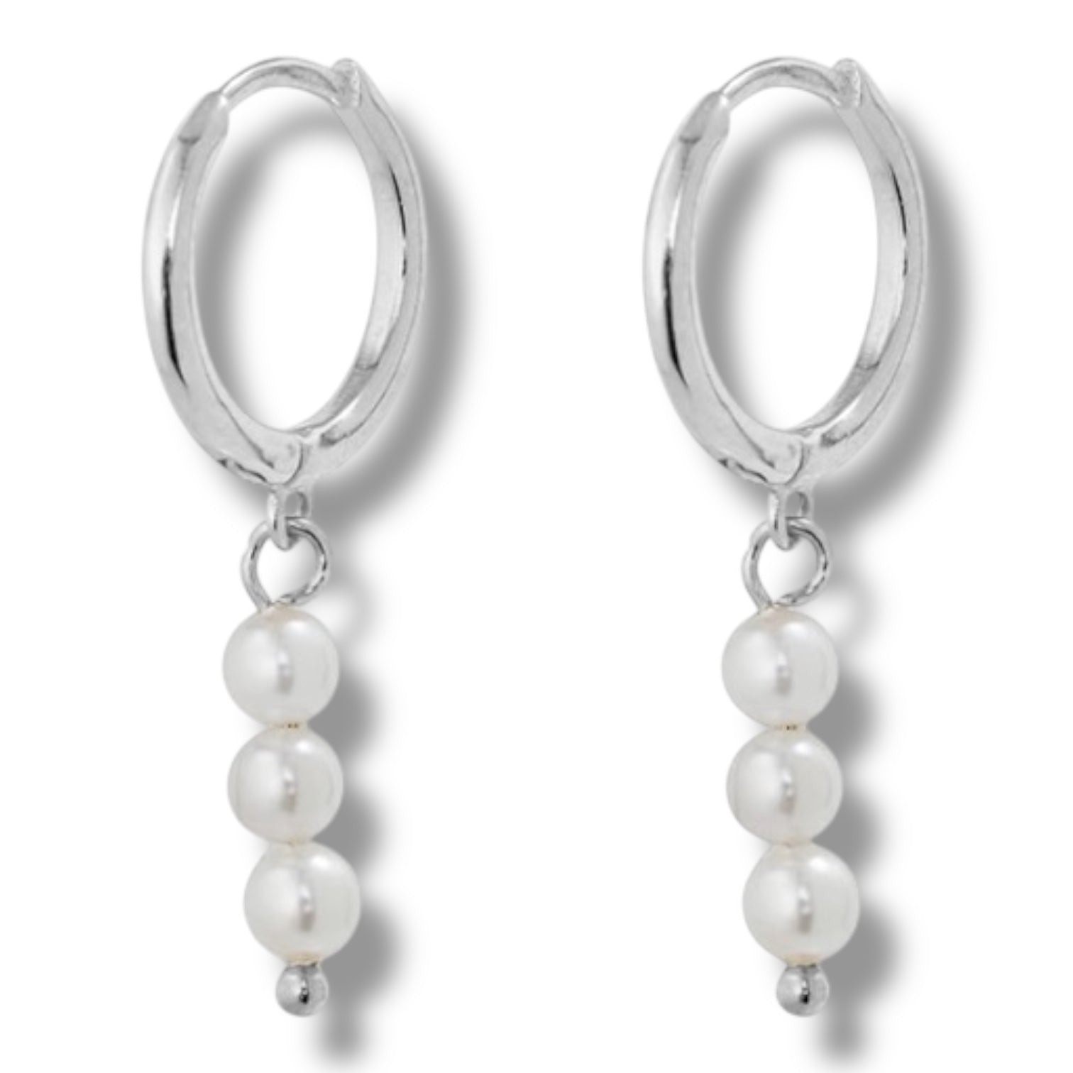 Poppy Dangling Freshwater Pearl Huggies - Caesar Loves Ava