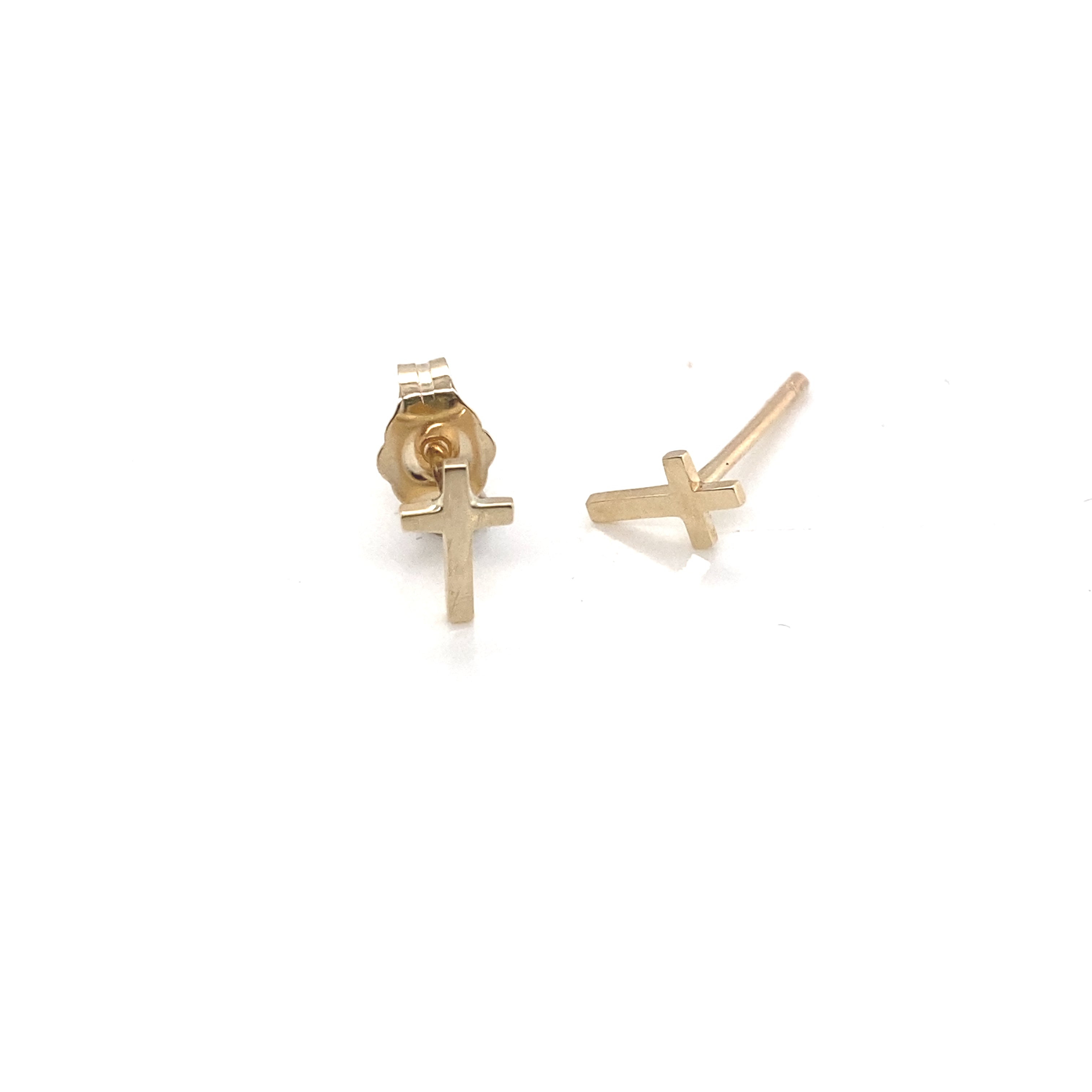 Dorian Solid Gold Cross Earrings - Caesar Loves Ava