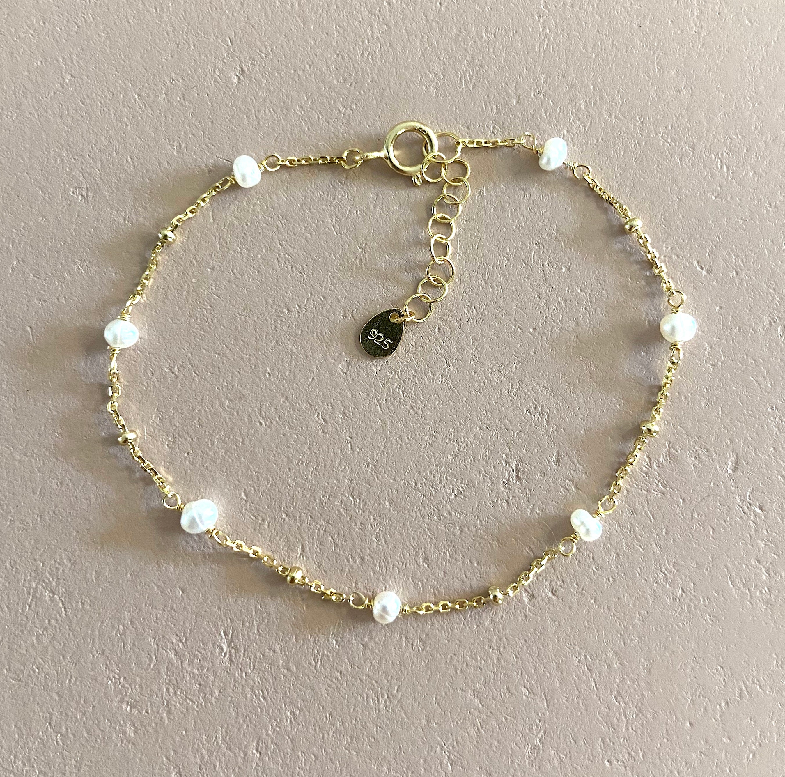 Lulu Gold Plated Silver and Freshwater Pearl Bracelet - Caesar Loves Ava