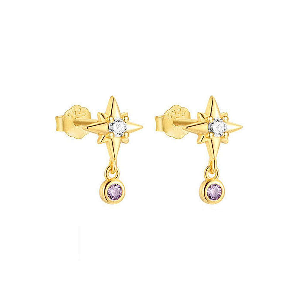 Erica North Star Dangling Stud Earrings