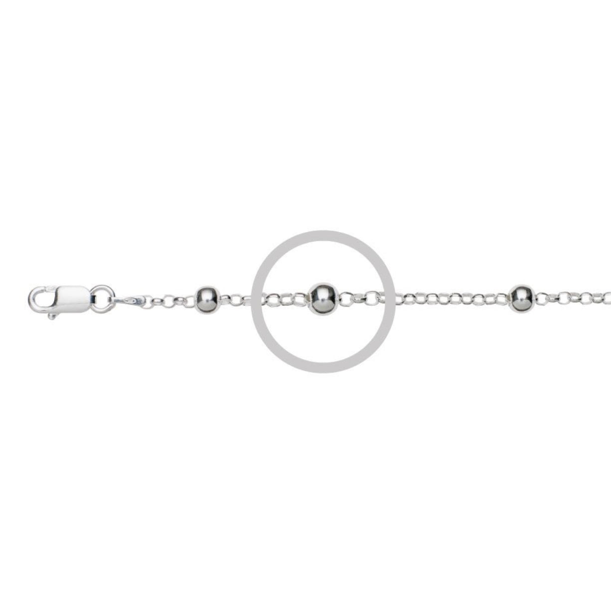Brooke Sterling Silver Chain with Beaded Detail - 45cm - Caesar Loves Ava