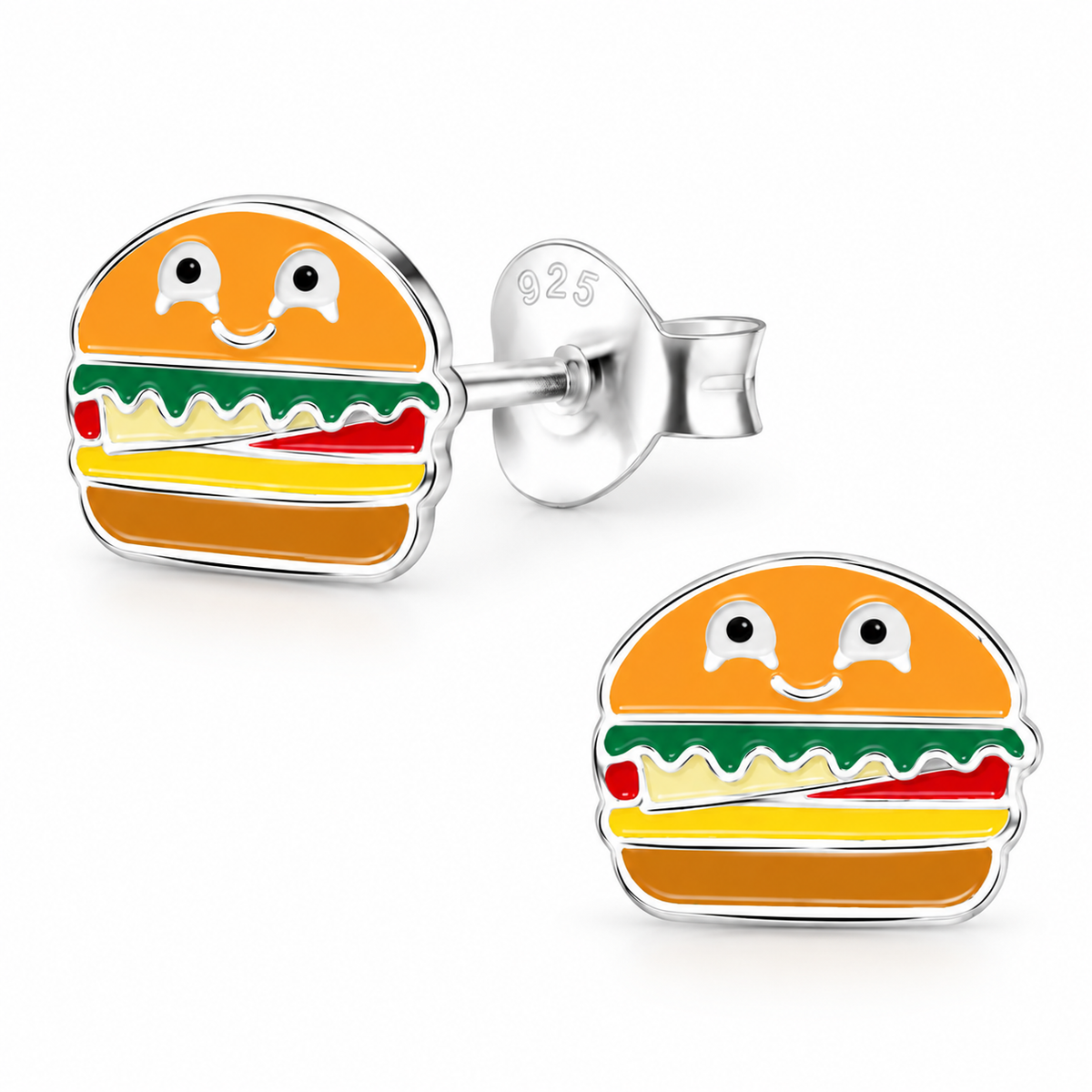 Hayley Sterling Silver Hamburger Stud