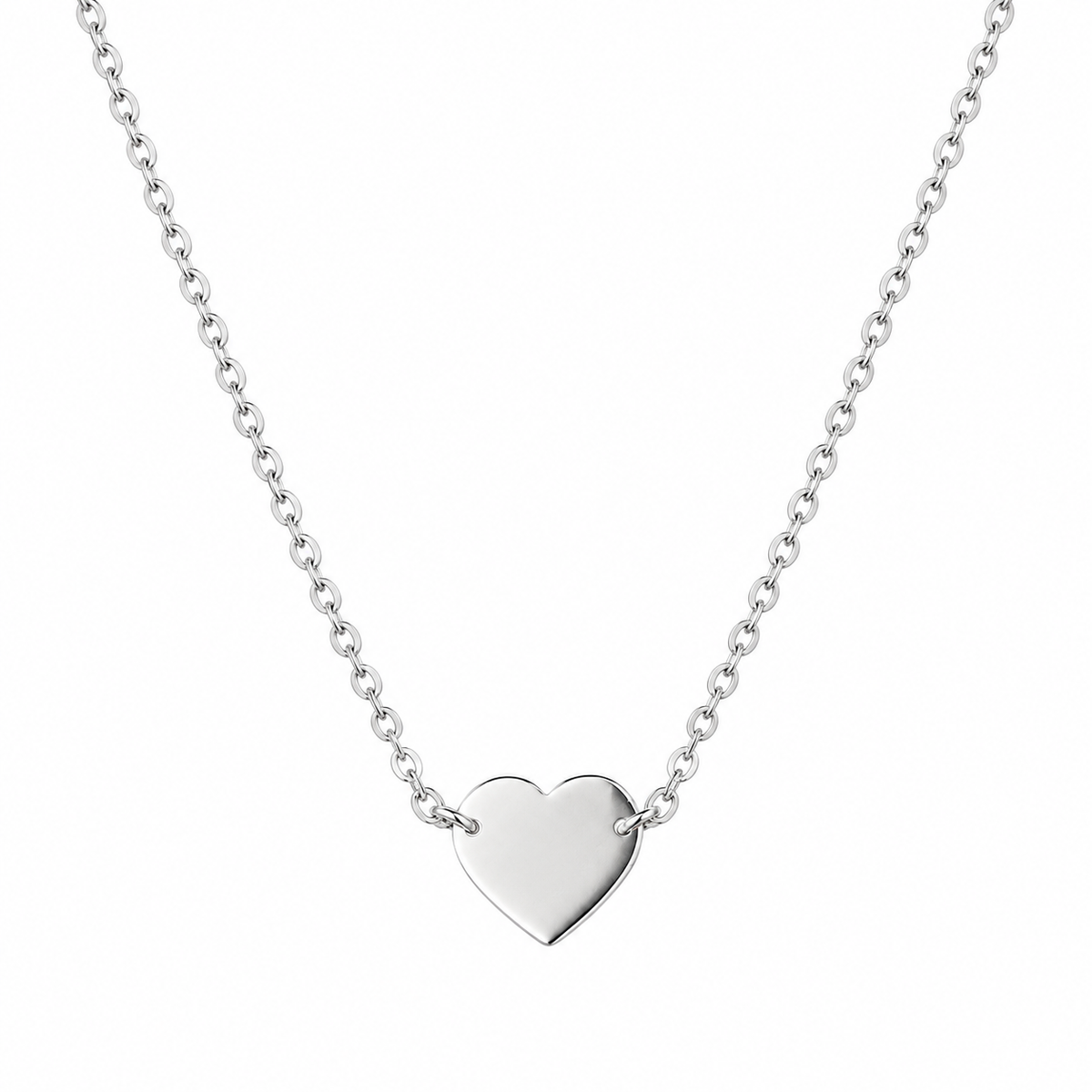 Hazel Sterling Silver and Gold Plated Mini Silver Flat Heart Necklace