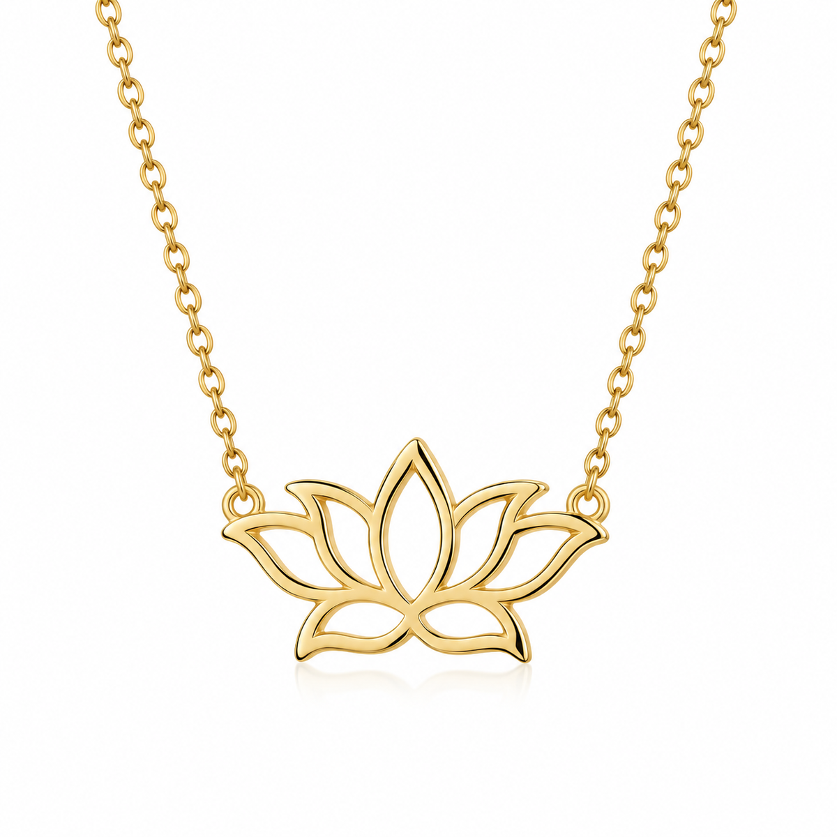 Lucia Sterling Silver and Gold Plated Silver Lotus Necklace