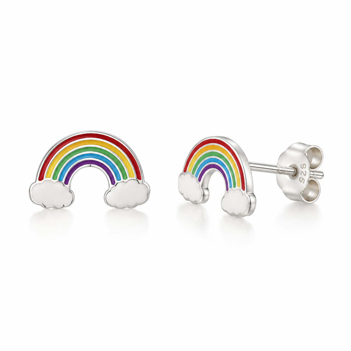 Rhianna Sterling Silver and Enamel Rainbow Studs