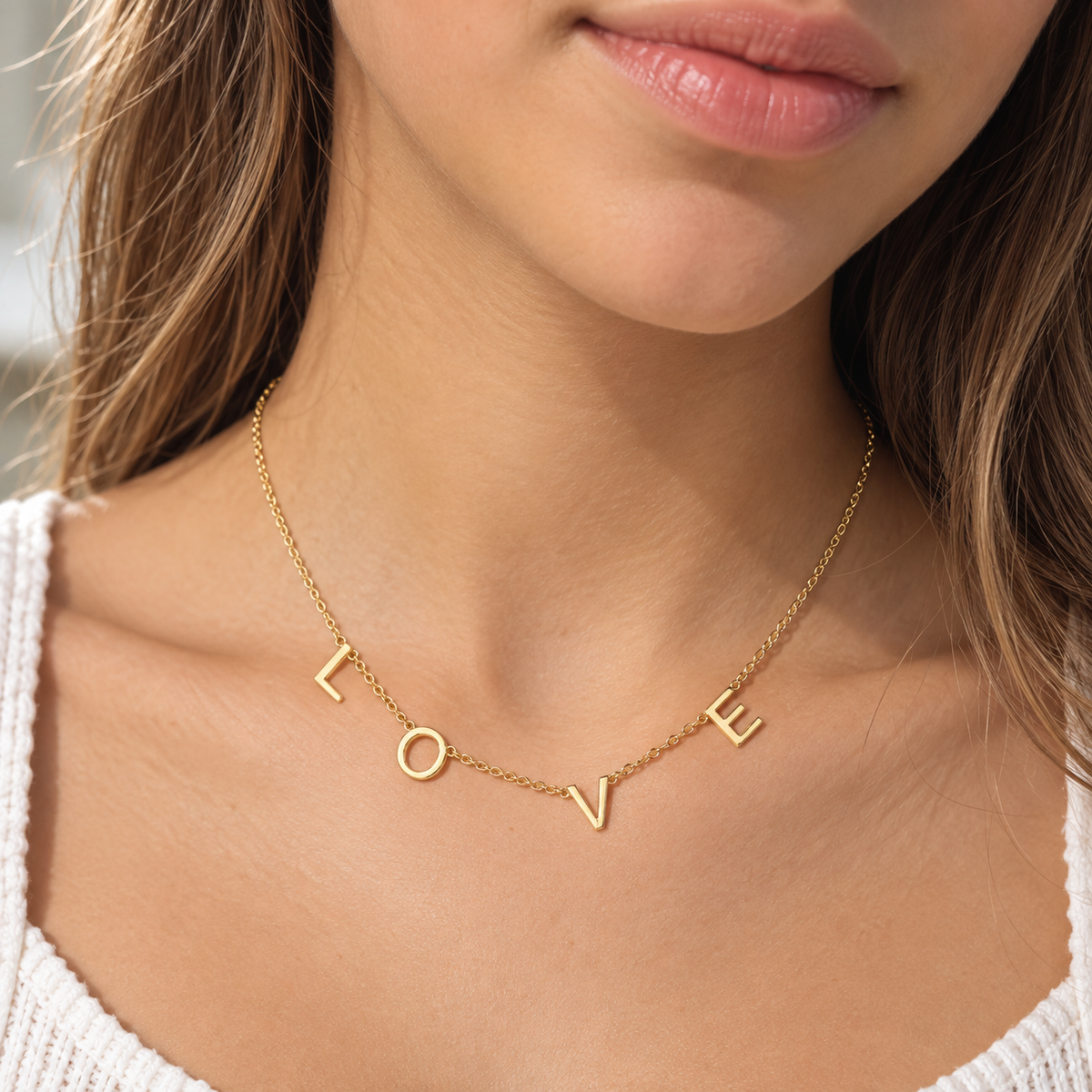 Tully Solid Gold LOVE Necklace